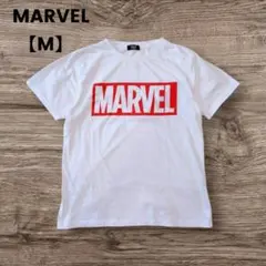 マーベル　ロゴTシャツ　シンプル　アイアンマン　白　ディズニー　MARBEL　M