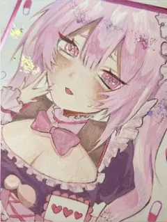 【原画】 オリジナルイラスト アナログ 色紙 手描き一点物 女の子