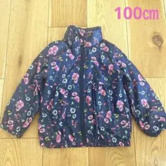 ブランシェス　薄手ジャンパー　ウインドブレーカー　100㎝　花柄　ネイビー