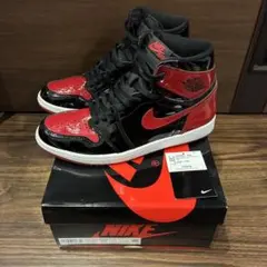 NIKE エアジョーダン1 レトロ OG パテント ブレッド 黒赤