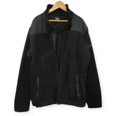 フィラ 無地 ハイネック ブルゾン L XL 黒 ボア フリース ジャケット