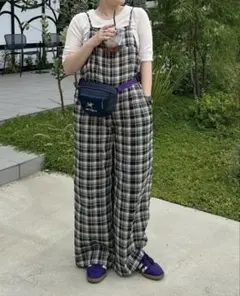CIAOPANIC TYPY チェック切り替えキャミサロペ ブラック