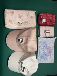 ハローキティ マイメロ 帽子 財布 ポーチ セット