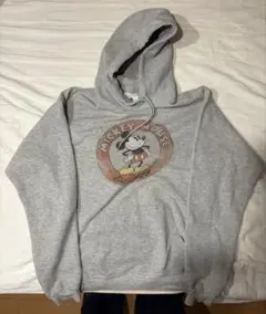 古着　グレーパーカー　フーディ　ディズニー　ミッキー　Disney parka