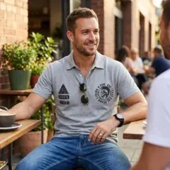 G9246*DIESEL ディーゼル☆半袖☆ポロシャツ☆グレー☆M