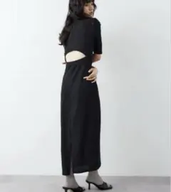 HANNE バックカットデザインワンピース　ブラック