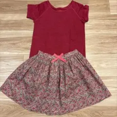 BONTON 半袖ワンピース 花柄 赤のサムネイル