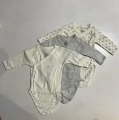 プチバトー　ベビー ボディスーツ　3着セット