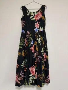 美品 mimigrant マキシ丈ワンピース フレンチスリーブ ボタニカル柄 M 美品 mimigrant マキシ丈ワンピース フレンチスリーブ ボタニカル柄 M