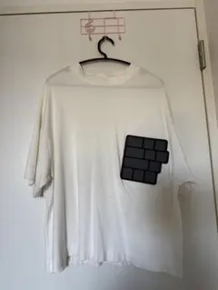 キーボードモチーフ ポケット付きTシャツ ホワイト ADANSのサムネイル