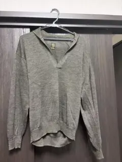 バトナー　BATONER スキッパーニット グレーのサムネイル