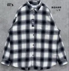 【新品未使用】ill'sイルズ 長袖ネルシャツ オンブレチェック ホワイト L寸