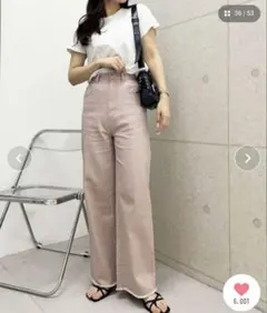 nelliy.　オリジナルパッチハイウエストデニム ピンク Mサイズ