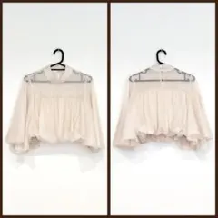 【グレイル】フレアスリーブシアーショート丈ブラウス【tu816】