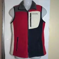 Columbia フリースベスト　赤青灰の3色　レディス　M　ポリウレタン