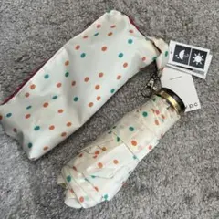 w.p.c 晴雨兼用 折りたたみ 日傘 50cm 水玉 ポーチ付き