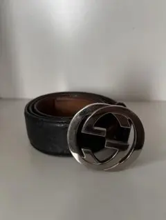 GUCCI インターロッキングベルト 85 34 黒 - メルカリ