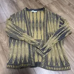 INHERIT 幾何学模様 カーディガン Lサイズ