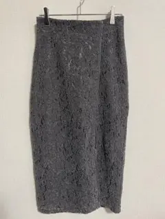 グレー レースタイトスカート PS