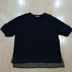 Ease Blue シースルー半袖Tシャツ 黒のサムネイル