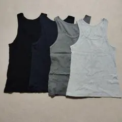 無印良品 ユニクロ タンクトップ 4色セット M S 黒 紺 グレー