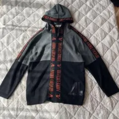 アンドレルチアーノ メンズ ニット フード パーカー ジップアップ ロゴ 羽織り