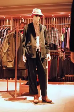 【匿名配送】IG BEAMS ノーカラー ベロア イージージャケット