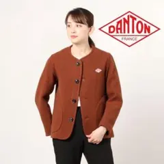 12T416☆ DANTON ウールモッサ ノーカラージャケット ブルゾン M