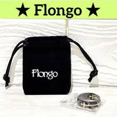 Flongo メンズ 指輪 リング 十字架 ブラック 収納袋付き