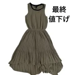 【訳あり】‼️本日限定‼️ノースリーブ　ワンピース　カーキ　緑　ひざ丈　H&M