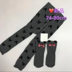 新品✨ミッキー 柄ニットレギンスと靴下2点セットH&M