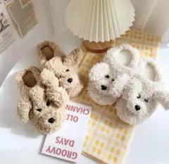 スリッパ ルームシューズ ボア 暖か 防寒 クマ 洗える モコモコ 可愛い 耳付