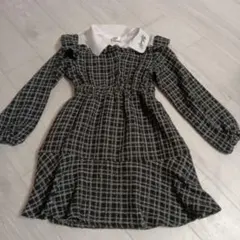 ALGY 長袖チェック柄ワンピース