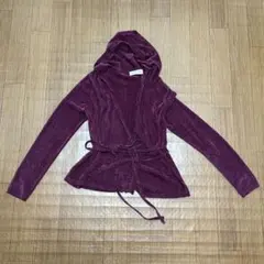 Private Label フード付きカシュクール風カーディガン パープルのサムネイル