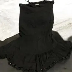 ANAP フリル付き黒キャミワンピ 胸下シースルーサイズ① S