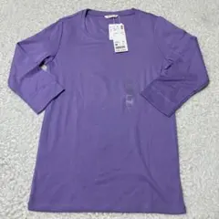 タグ付き　ユニクロ　フライス　クルーネック　Tシャツ 7分袖　M