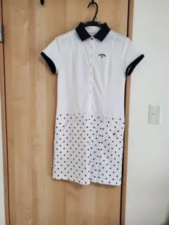訳あり未使用☆Callaway キャロウェイ☆ポロワンピース ホワイト/ネイビー
