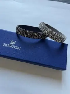 スワロフスキー　レザーブレスレット