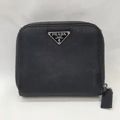 北7888 PRADA プラダ ナイロン 二つ折り財布 ブラック