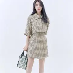 【リリーブラウン】ツイードショートパンツ チェック柄Mサイズのサムネイル