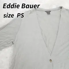 Eddie Bauer エディーバウアー 半袖 カーディガン ライトグレー Mのサムネイル