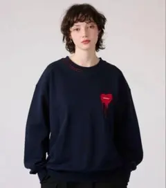 ONCLY ネイビートレーナー ハートプリント