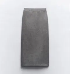 【新品】ZARA フェルト生地 グレー ロングペンシルスカート ザラ