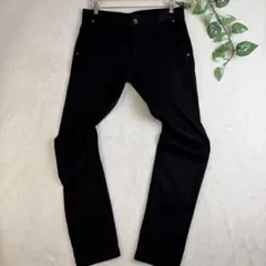 セマンティックデザイン ストレッチパンツ ギミック シンチバック ブラック Lのサムネイル