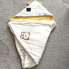 【美品】フード付きクマデザインブランケット/アカチャンホンポ/おくるみ/ベビー