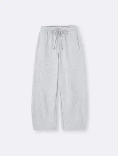 GU ジーユー スウェットバレルレッグパンツ グレー M