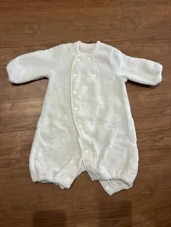 ホワイト フリースロンパース