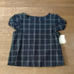 ★未使用品★半袖チェックブラウス