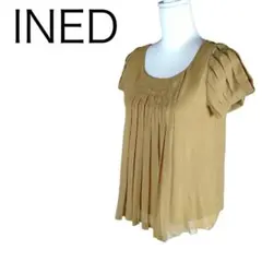 完売品★イネド　タックブラウス　半袖　シャツ　春夏　高級 M〜L リヨセル　人気