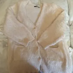 heather フワフワピンクニットカーディガン